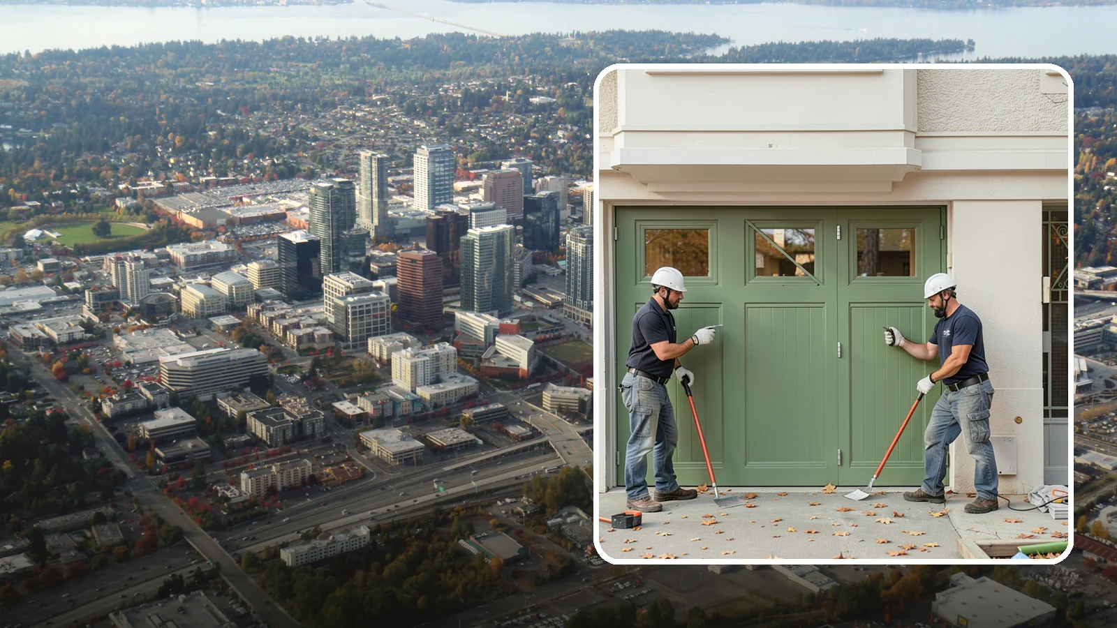 Insulated Garage Door Installation in Bellevue, King County, WA - Installing an insulated garage door that keeps the space warmer, quieter, and more efficient through Northwest winters.