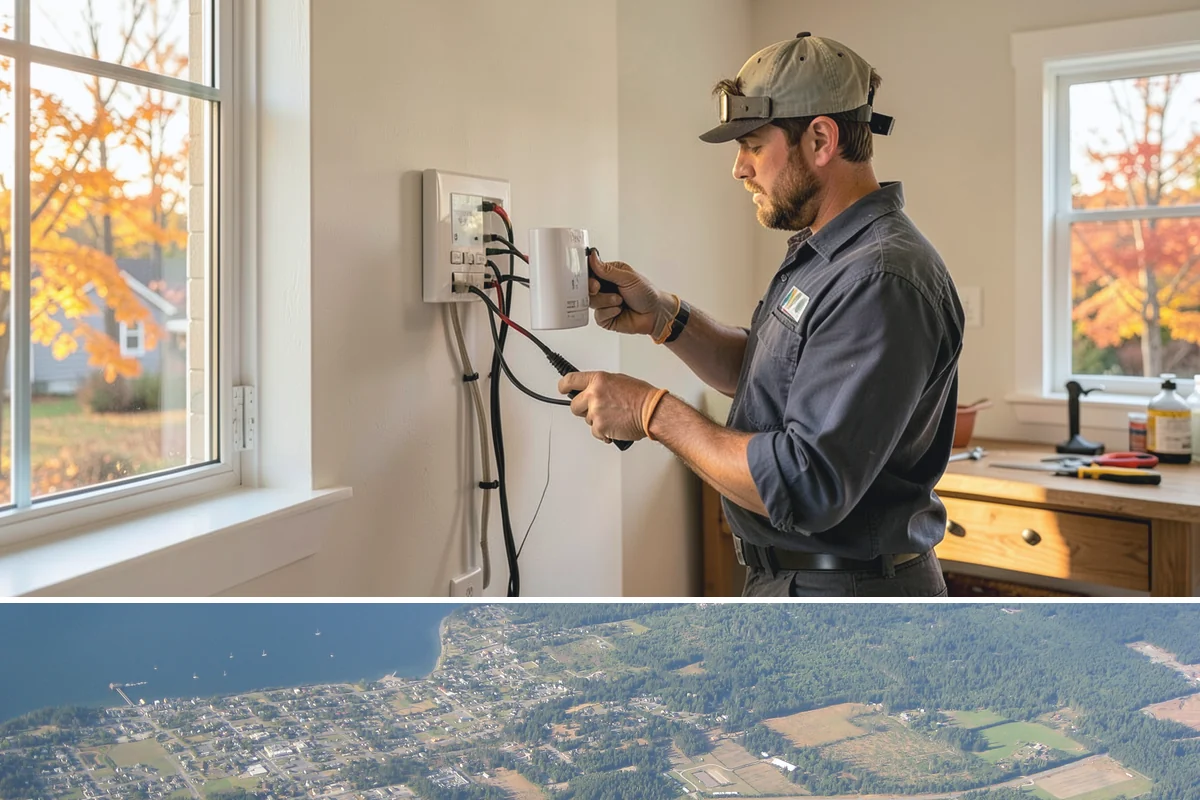 Insulated Garage Door Installation in Coupeville, Island County, WA - Installing before winter maximizes the comfort and efficiency benefit through the cold, damp months.