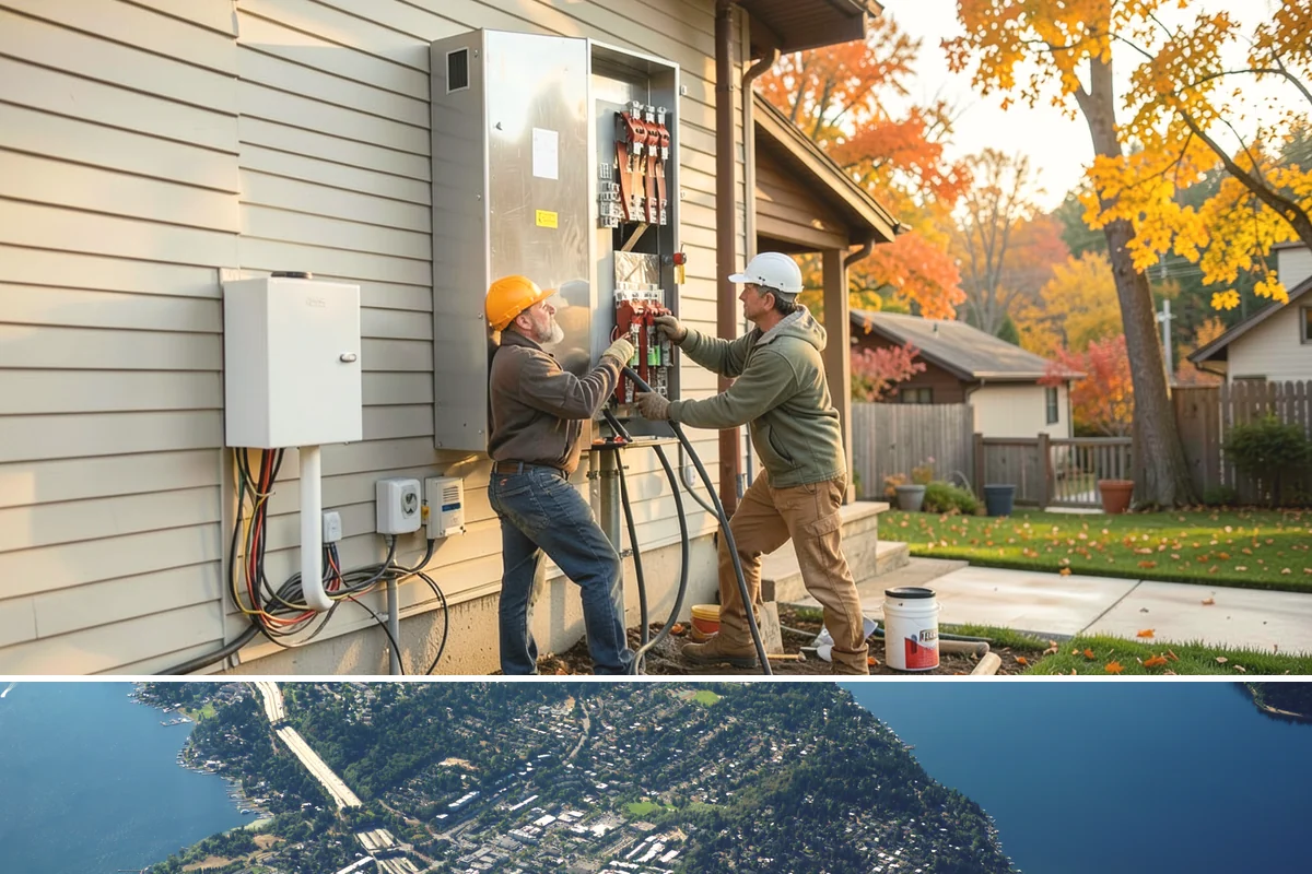Insulated Garage Door Installation in Mercer Island, King County, WA - Installing before winter maximizes the comfort and efficiency benefit through the cold, damp months.
