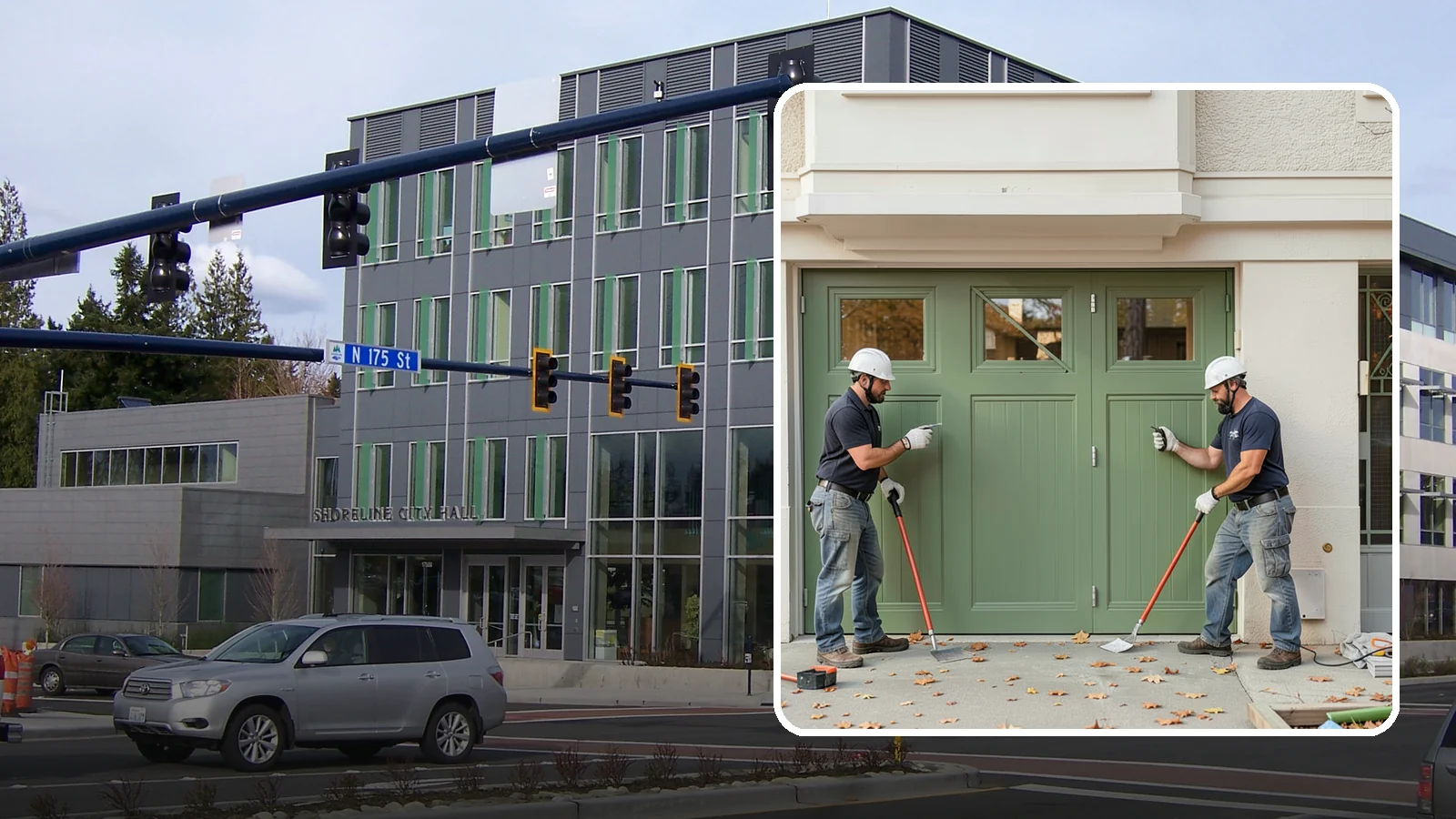 Insulated Garage Door Installation in Shoreline, King County, WA - Installing an insulated garage door that keeps the space warmer, quieter, and more efficient through Northwest winters.