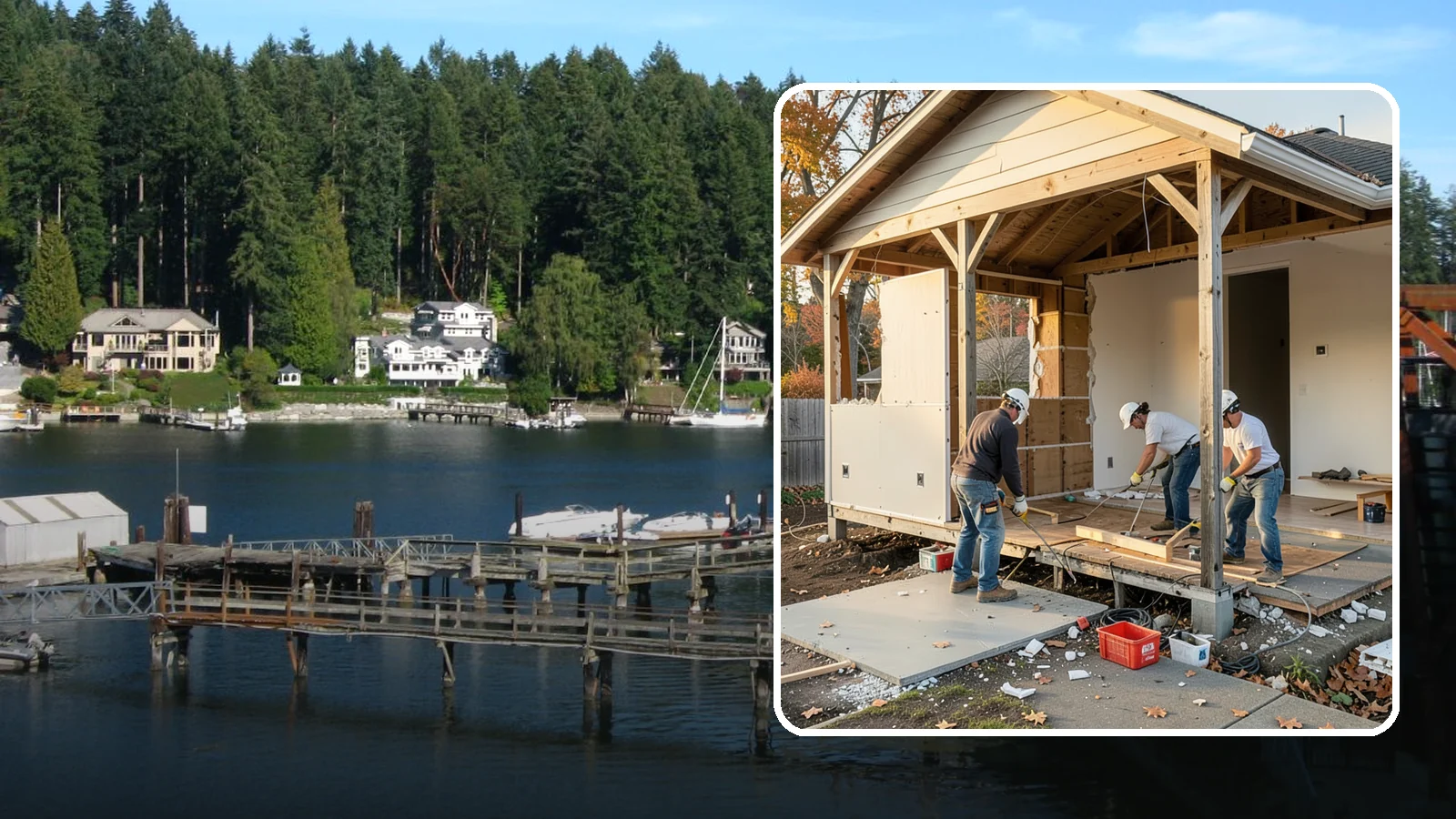 Interior Demolition in Gig Harbor, Pierce County, WA - Careful, controlled removal of interior finishes and structures to prepare a space for remodeling.
