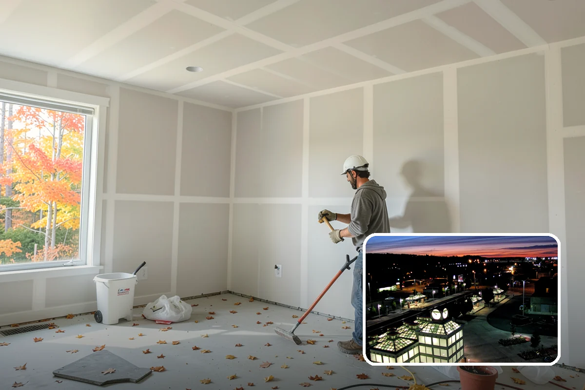 Interior Drainage System in Auburn, King County, WA - Captures water from walls and the floor-to-wall joint