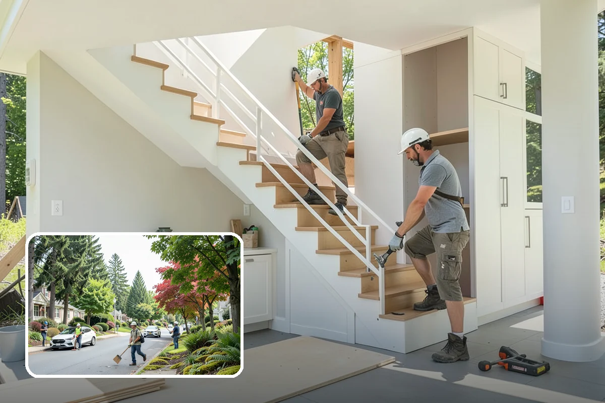 Interior Drainage System in Beaux Arts Village, King County, WA - Captures water from walls and the floor-to-wall joint