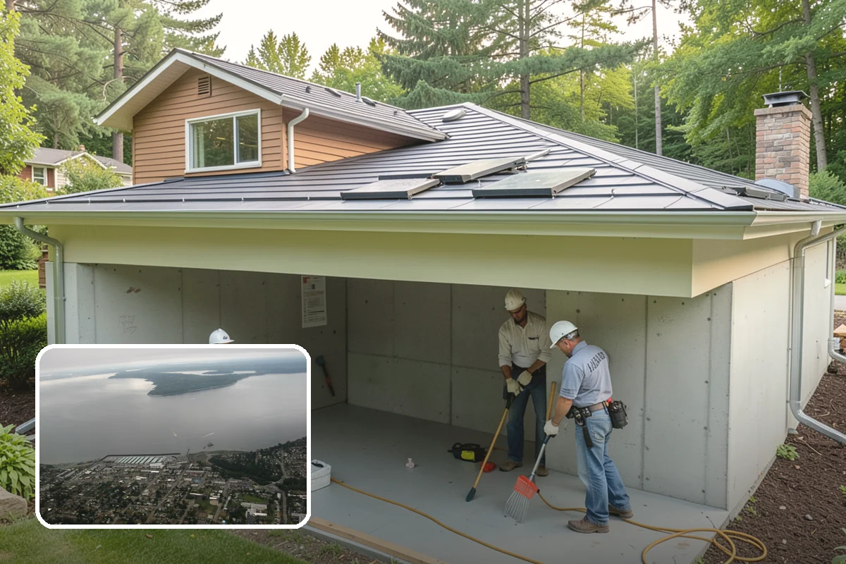 Interior Drainage System in Des Moines, King County, WA - Captures water from walls and the floor-to-wall joint