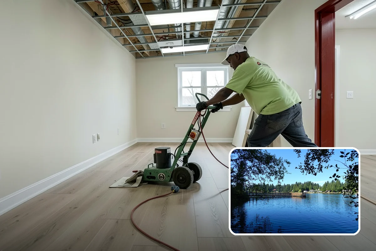 Interior Drainage System in Federal Way, King County, WA - Captures water from walls and the floor-to-wall joint