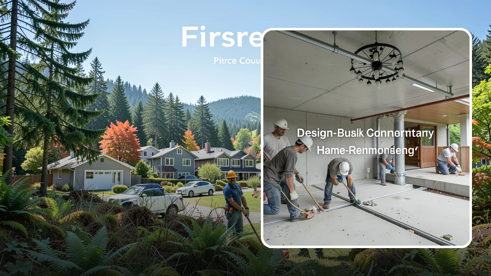 Interior Drainage System in Fircrest, Pierce County, WA - Installing a subfloor drain channel and sump collection loop inside the basement to capture and remove water that gets in.