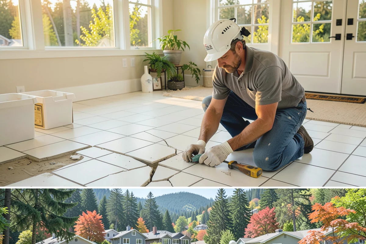 Interior Drainage System in Fircrest, Pierce County, WA - Interior drainage can be installed in any weather, making winter, when leaks reveal themselves, a practical time to act.