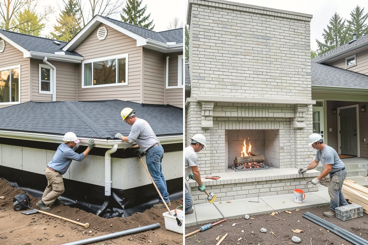 Interior Drainage System in Yarrow Point, King County, WA - Map water entry and mark the drain path around the perimeter