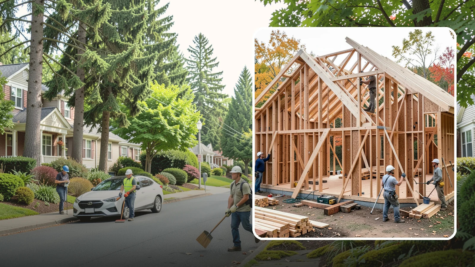Interior Framing in Beaux Arts Village, King County, WA - We frame interior partition walls to lay out rooms, closets, and openings exactly as your remodel plans call for.