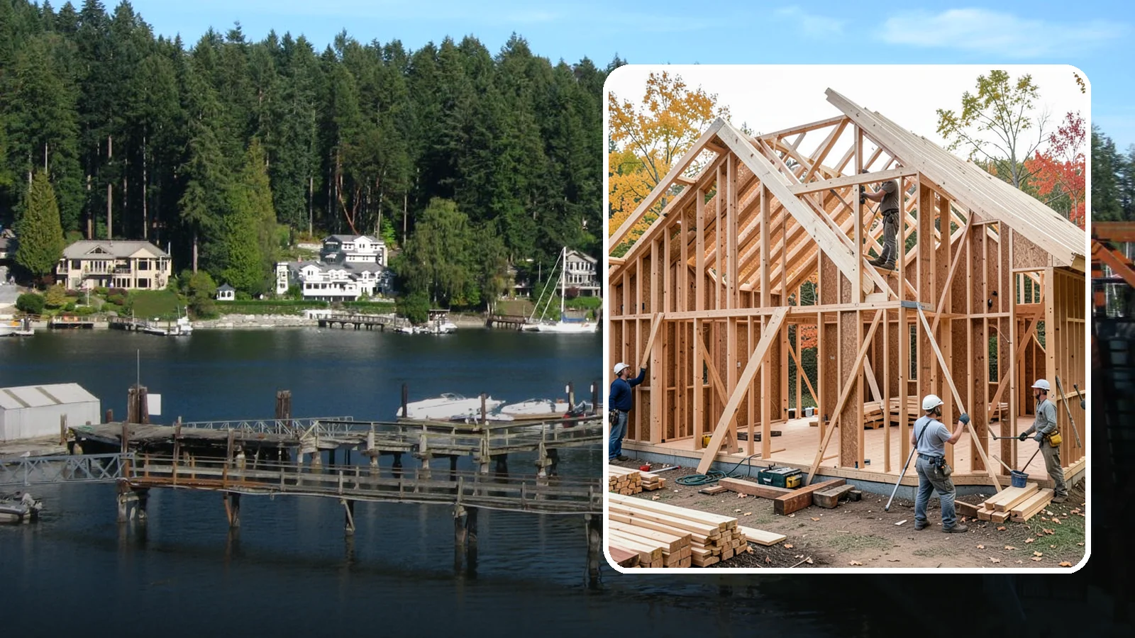 Interior Framing in Gig Harbor, Pierce County, WA - We frame interior partition walls to lay out rooms, closets, and openings exactly as your remodel plans call for.
