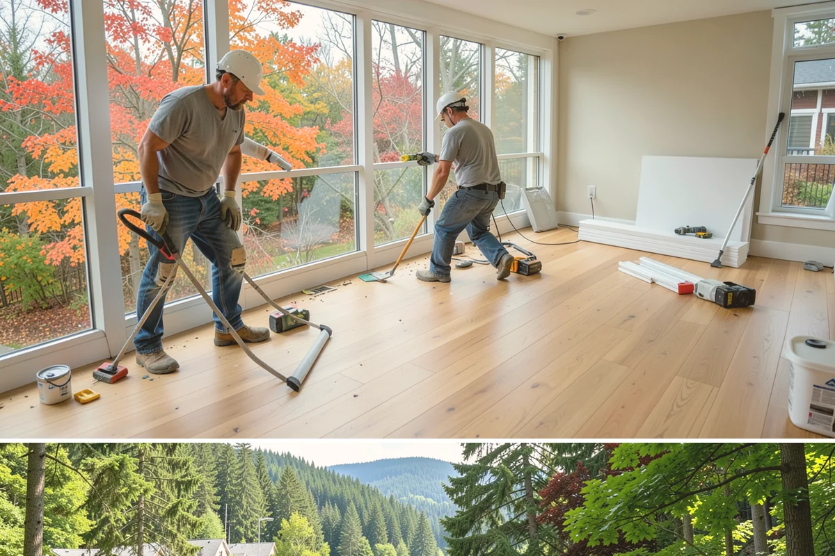 Interior Framing in Lake Forest Park, King County, WA - Interior framing runs comfortably year-round since the work stays inside the weather envelope regardless of Puget Sound...