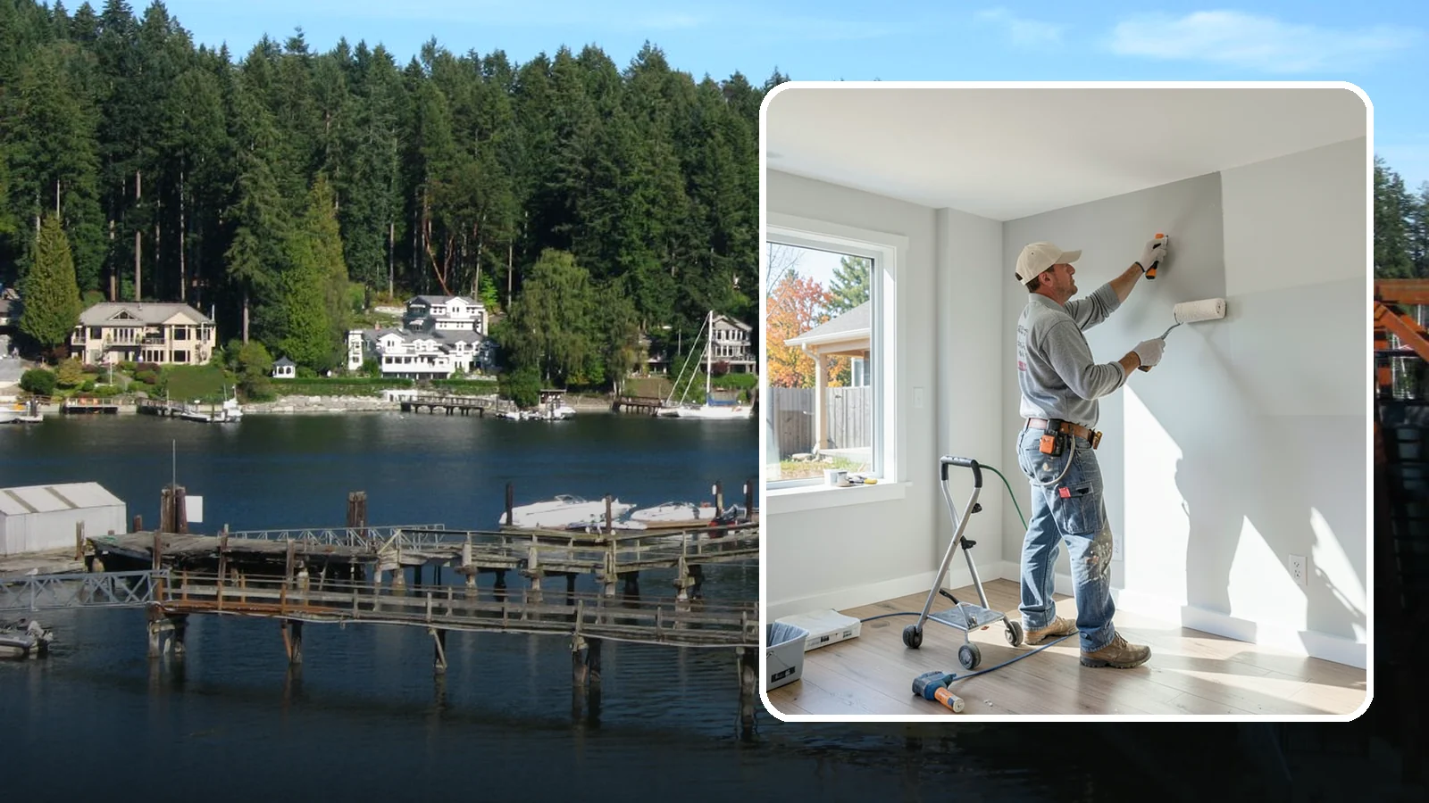 Interior Painting in Gig Harbor, Pierce County, WA - Interior painting refreshes the walls, ceilings, and trim inside your Western Washington home with clean, durable finishes.