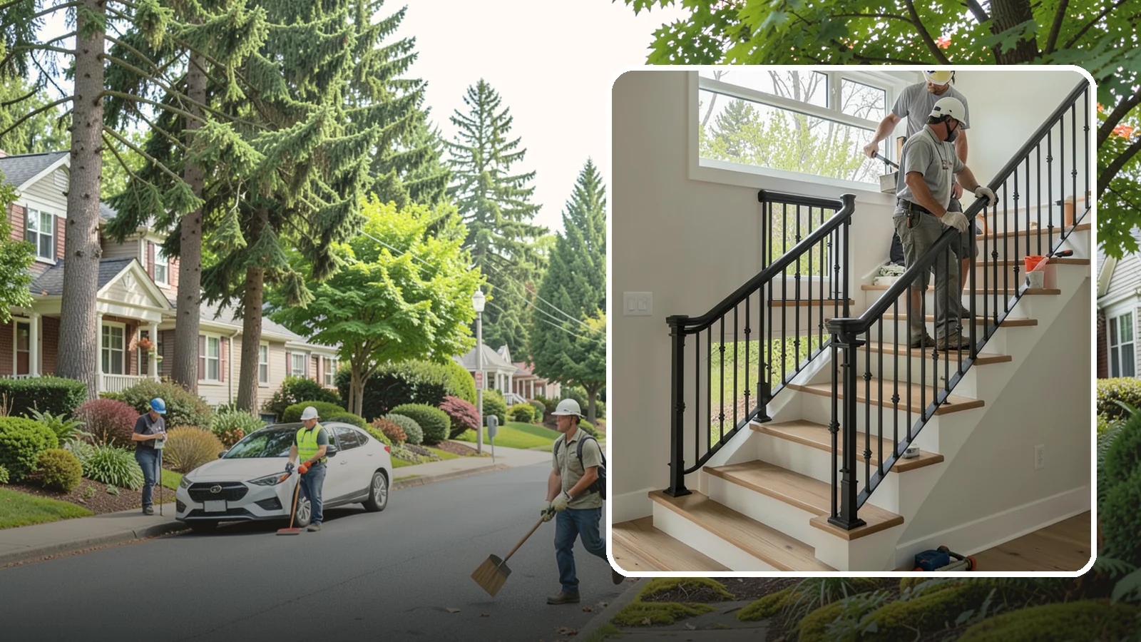 Iron Railing Installation in Beaux Arts Village, King County, WA - Wrought and welded iron railings that combine classic strength with custom detail.