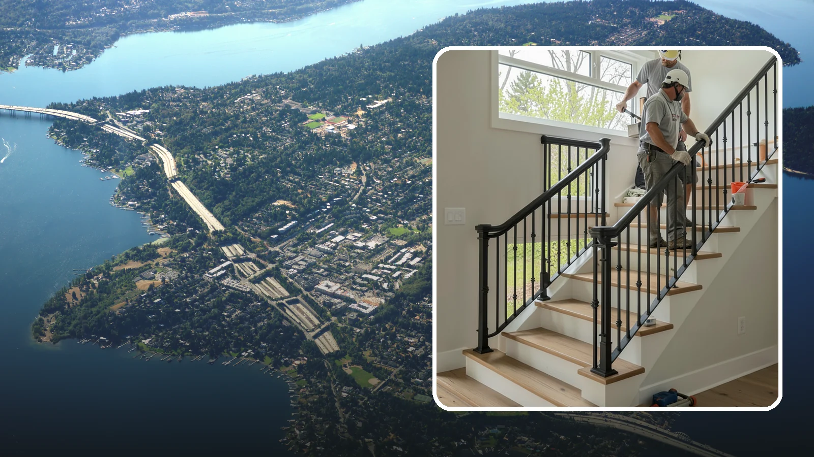 Iron Railing Installation in Mercer Island, King County, WA - Wrought and welded iron railings that combine classic strength with custom detail.
