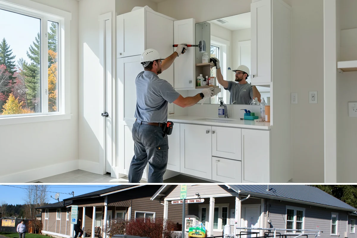 Iron Railing Installation in South Prairie, Pierce County, WA - Iron railing installation is an indoor project that can be scheduled comfortably in any season.