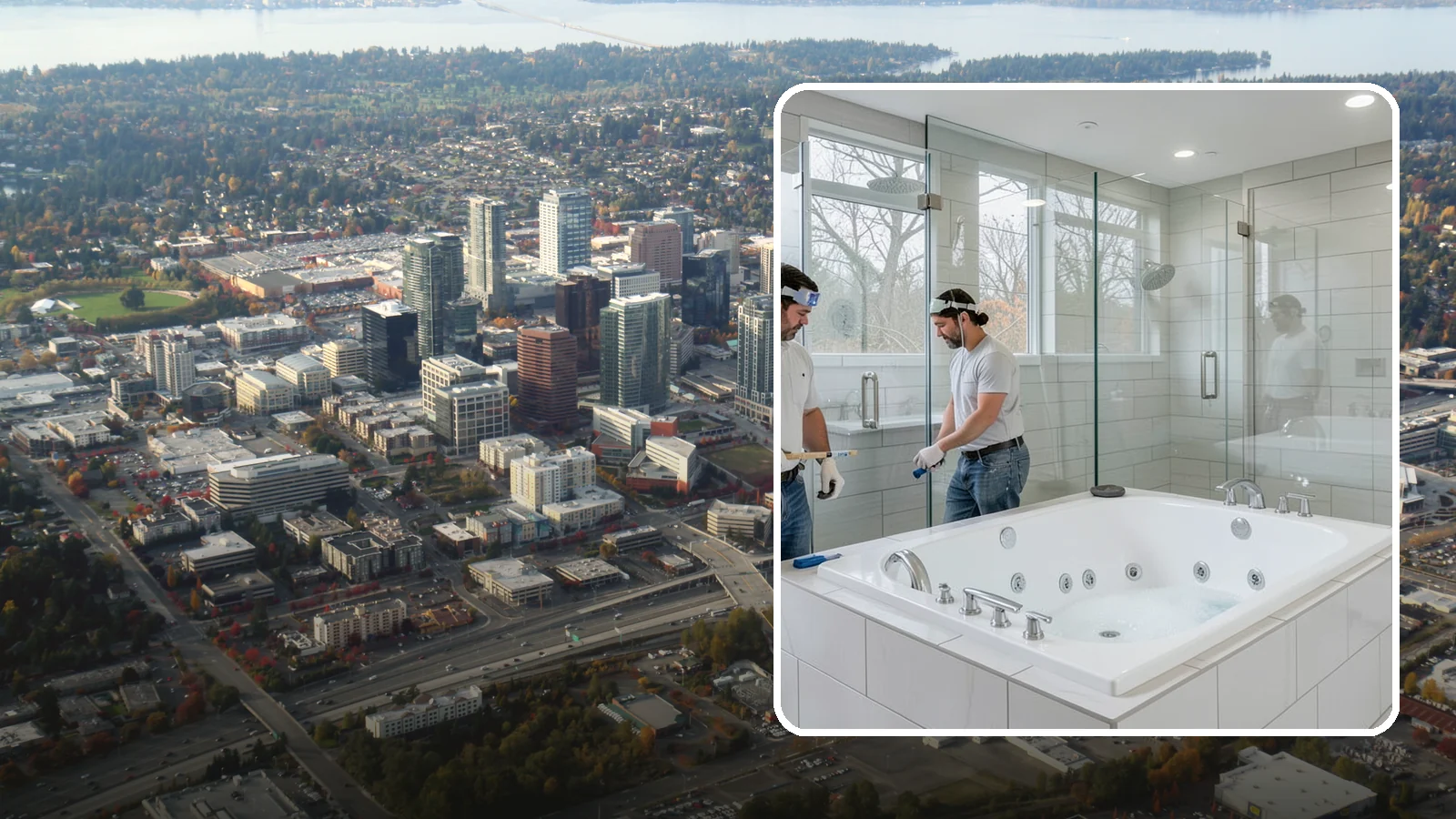 Jacuzzi Tub Installation in Bellevue, King County, WA - A jacuzzi tub installation brings therapeutic jetted comfort into your bathroom.