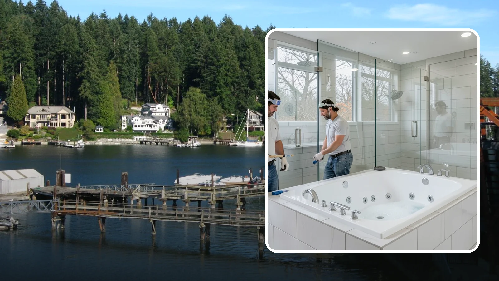 Jacuzzi Tub Installation in Gig Harbor, Pierce County, WA - A jacuzzi tub installation brings therapeutic jetted comfort into your bathroom.