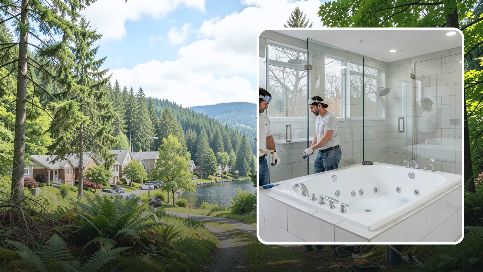 Jacuzzi Tub Installation in Lake Forest Park, King County, WA - A jacuzzi tub installation brings therapeutic jetted comfort into your bathroom.