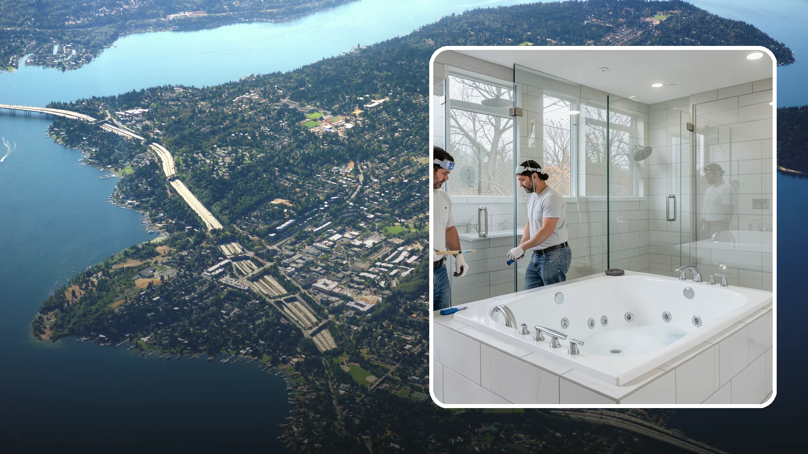 Jacuzzi Tub Installation in Mercer Island, King County, WA - A jacuzzi tub installation brings therapeutic jetted comfort into your bathroom.