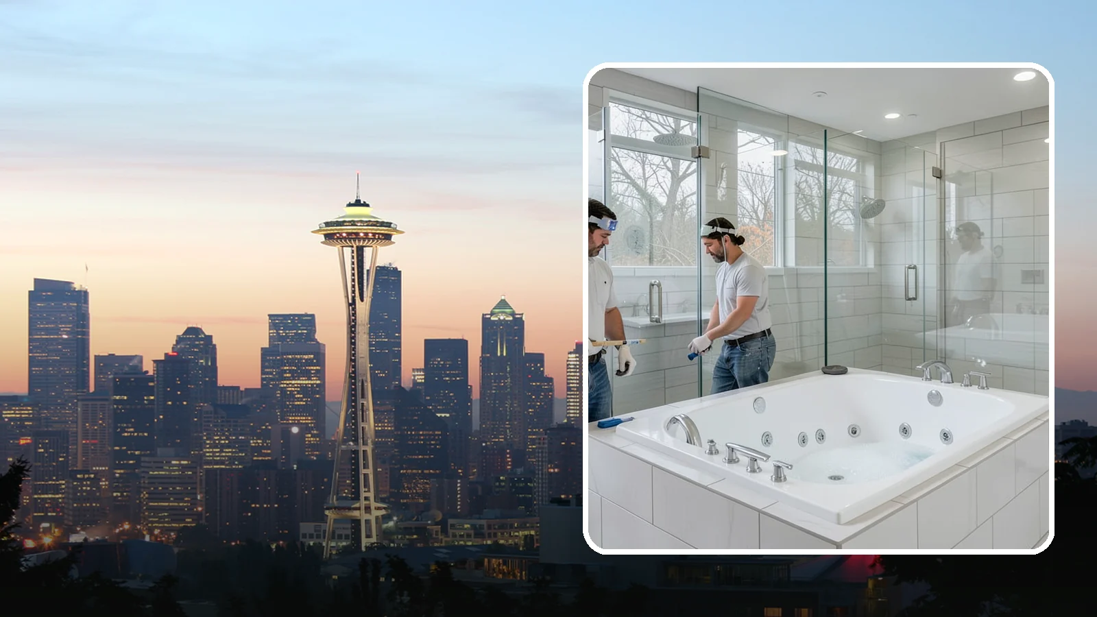 Jacuzzi Tub Installation in Seattle, King County, WA - A jacuzzi tub installation brings therapeutic jetted comfort into your bathroom.