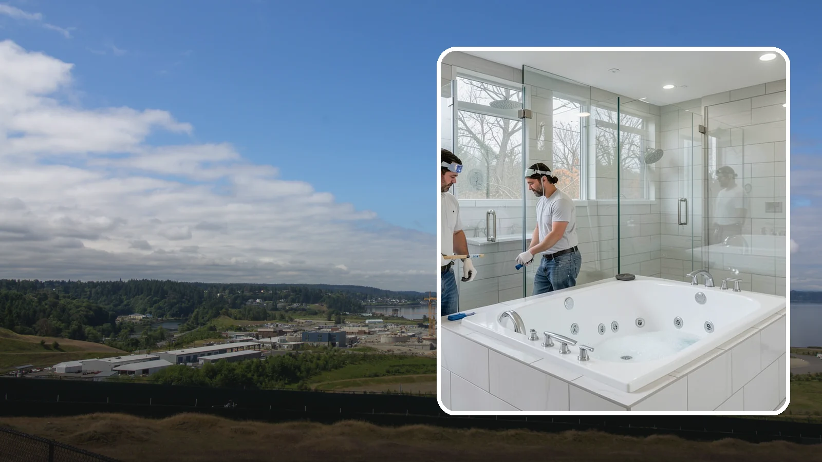 Jacuzzi Tub Installation in University Place, Pierce County, WA - A jacuzzi tub installation brings therapeutic jetted comfort into your bathroom.