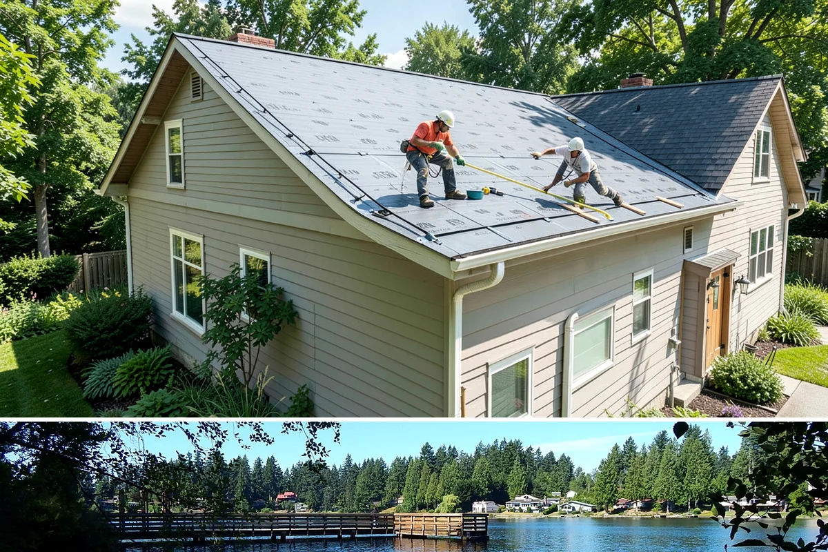 Joist Installation in Federal Way, King County, WA - We install joists in any season, prioritizing a fast subfloor cover during wet weather to protect the framing.