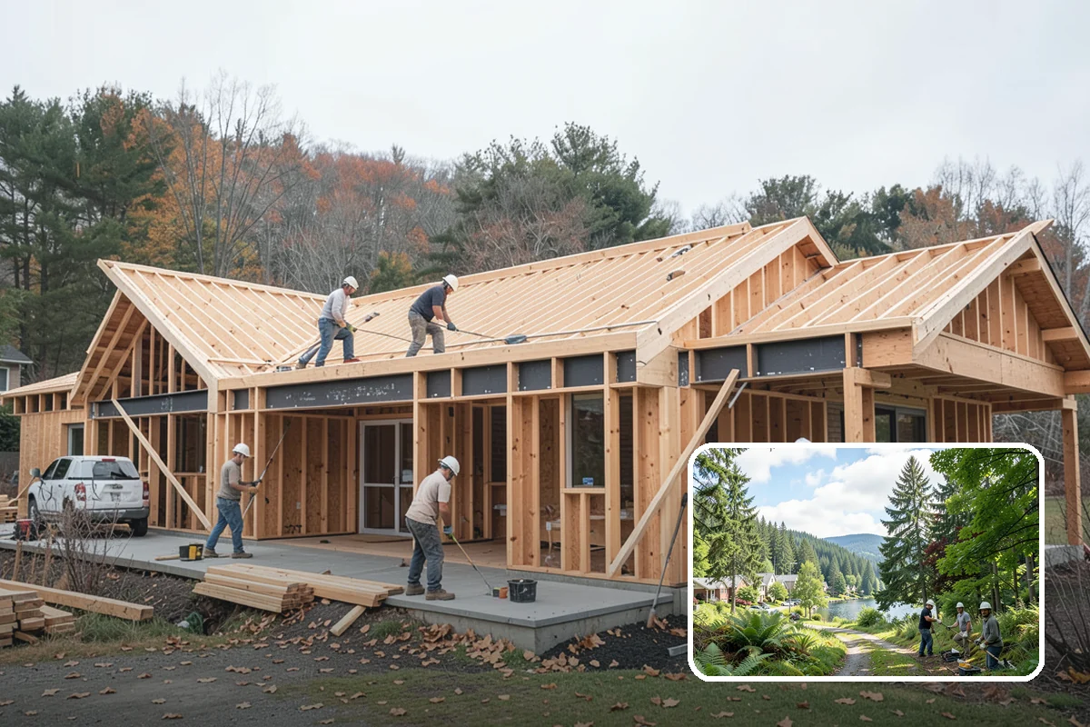 Joist Installation in Lake Forest Park, King County, WA - Level joist layout that keeps finished floors flat