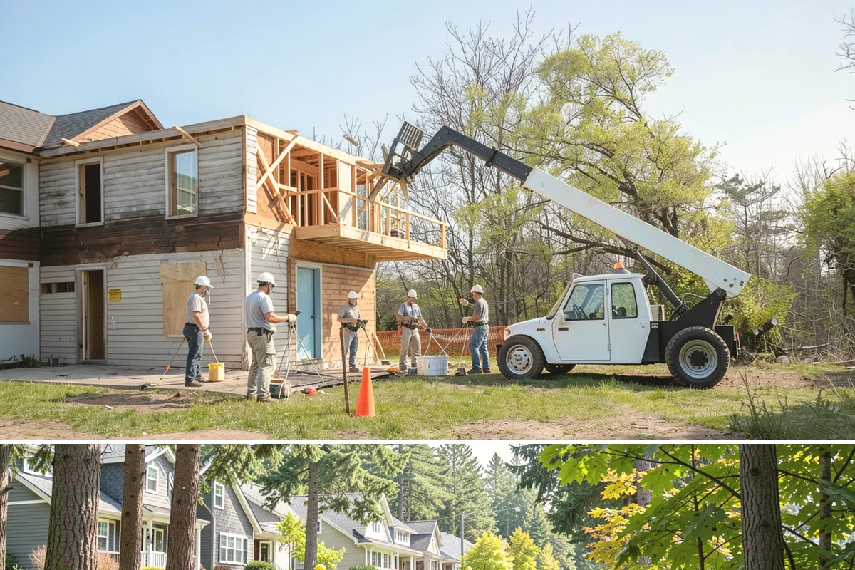 Joist Installation in Normandy Park, King County, WA - We install joists in any season, prioritizing a fast subfloor cover during wet weather to protect the framing.