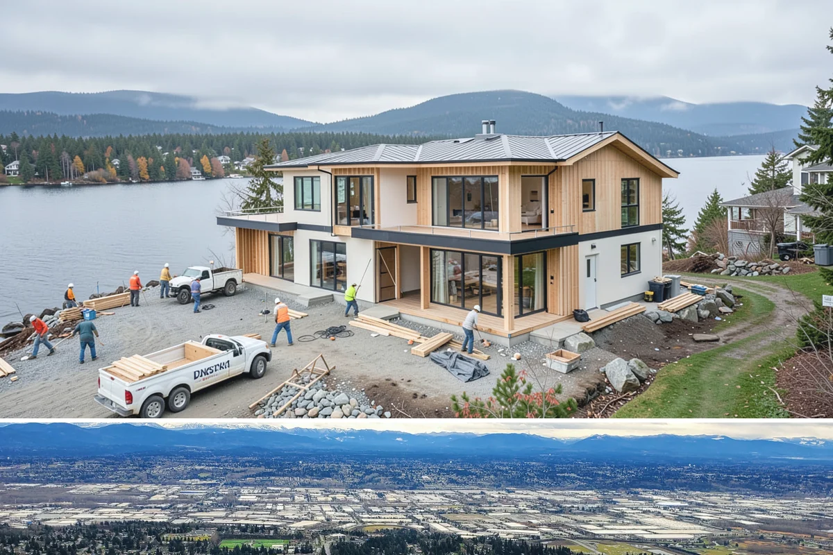 Joist Installation in SeaTac, King County, WA - We install joists in any season, prioritizing a fast subfloor cover during wet weather to protect the framing.