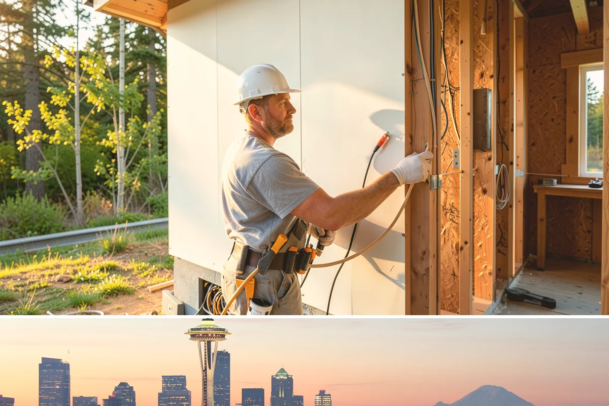 Joist Installation in Seattle, King County, WA - We install joists in any season, prioritizing a fast subfloor cover during wet weather to protect the framing.