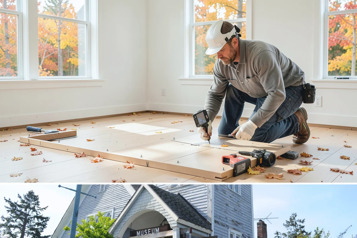 Joist Installation in Steilacoom, Pierce County, WA - We install joists in any season, prioritizing a fast subfloor cover during wet weather to protect the framing.