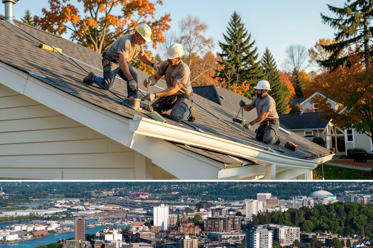 Joist Installation in Tacoma, Pierce County, WA - We install joists in any season, prioritizing a fast subfloor cover during wet weather to protect the framing.