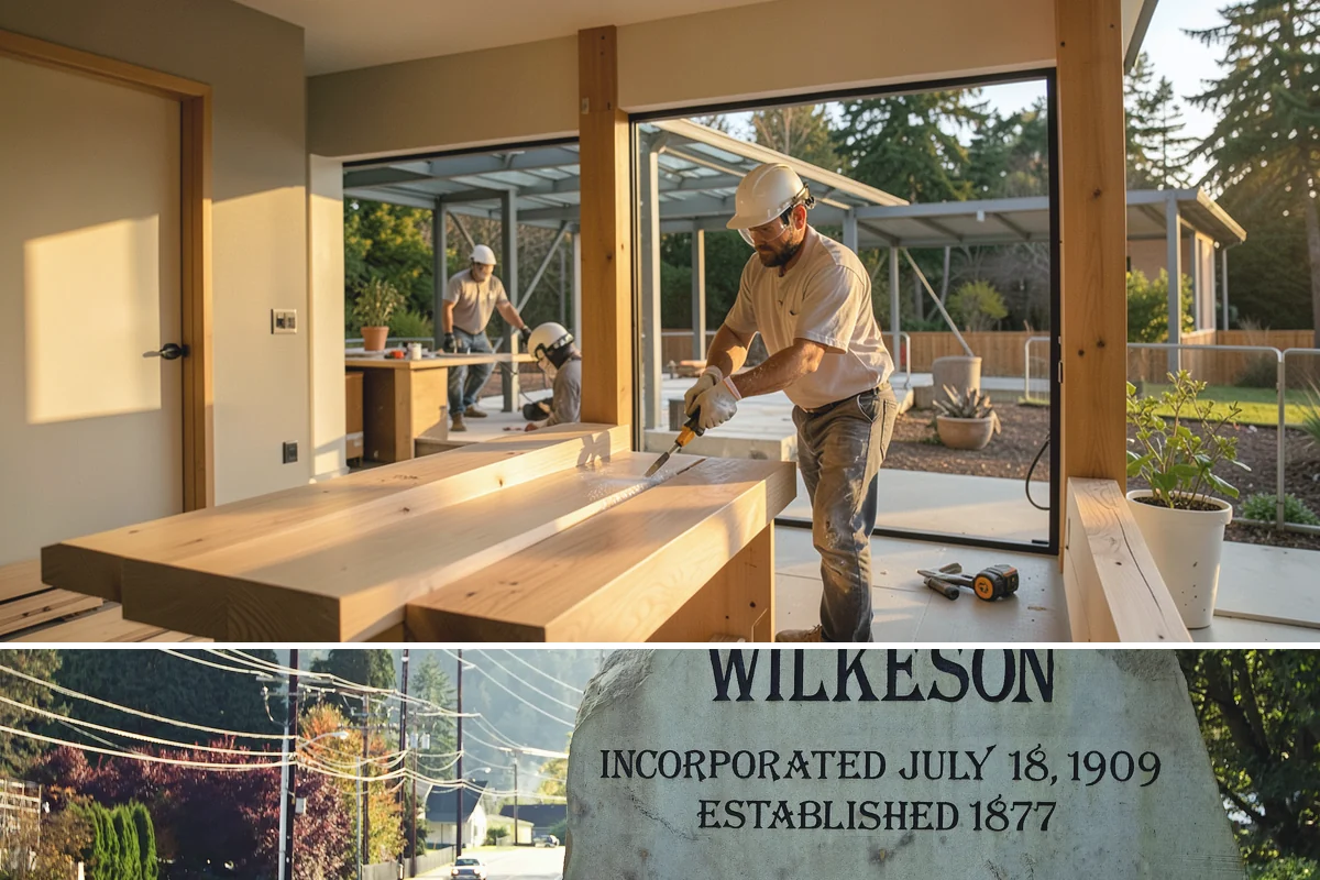Joist Installation in Wilkeson, Pierce County, WA - We install joists in any season, prioritizing a fast subfloor cover during wet weather to protect the framing.