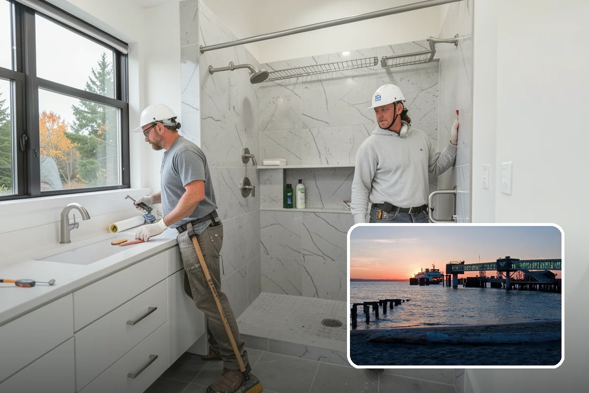 Kitchen Cabinet Installation in Edmonds, Snohomish County, WA - Level, plumb boxes for aligned doors and drawers