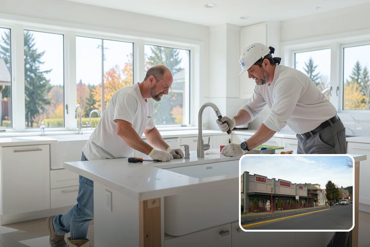 Kitchen Cabinet Installation in Issaquah, King County, WA - Level, plumb boxes for aligned doors and drawers