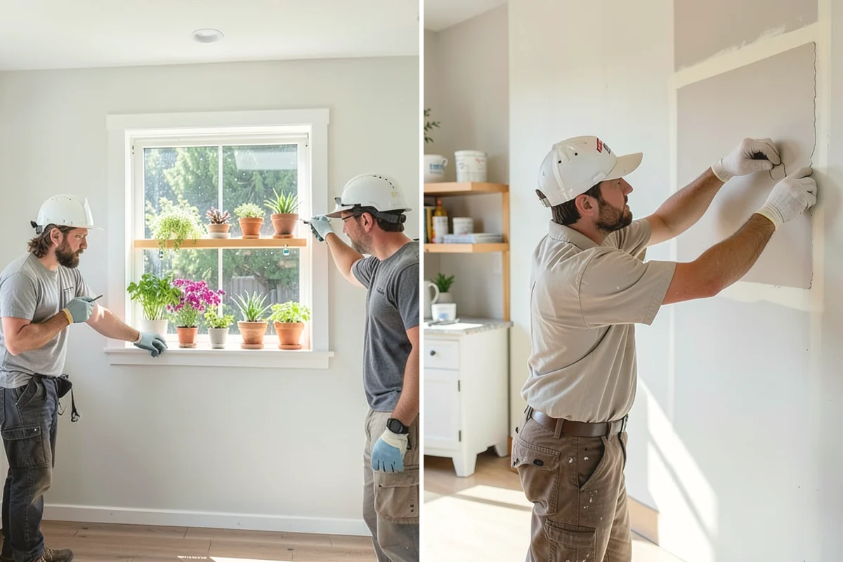 Kitchen Cabinet Installation in Mill Creek, Snohomish County, WA - Verify layout and mark level lines from the high point