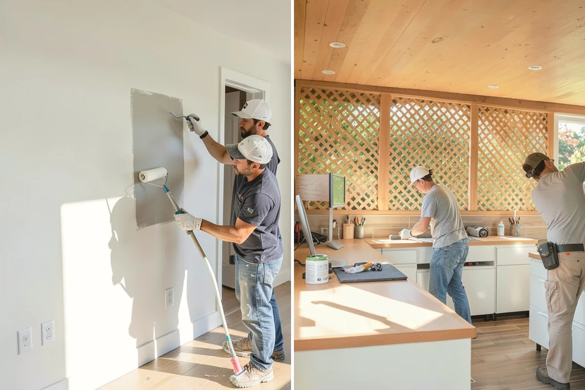 Kitchen Cabinet Installation in Oak Harbor, Island County, WA - Verify layout and mark level lines from the high point