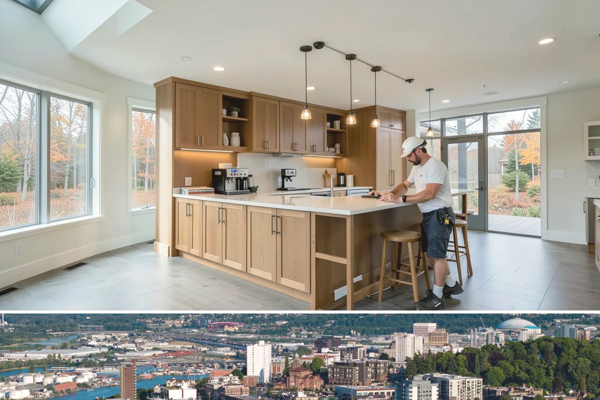 Kitchen Cabinet Installation in Tacoma, Pierce County, WA - Cabinet installation is indoor work we complete year-round, coordinated with the rest of your kitchen timeline.