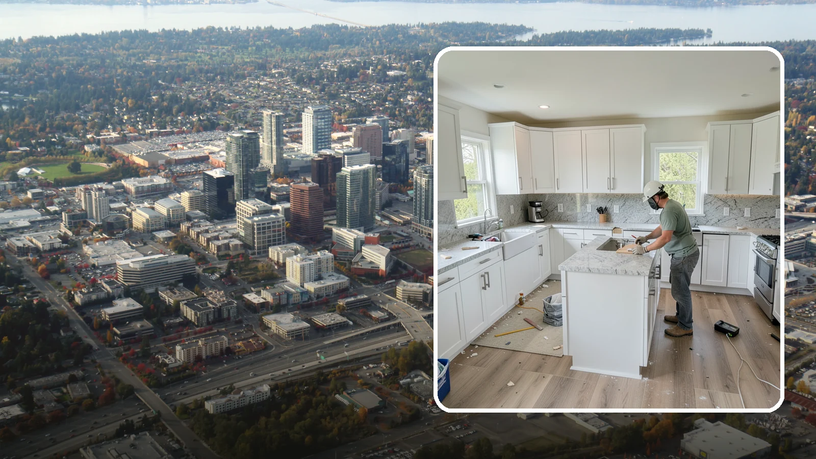 Kitchen Demolition in Bellevue, King County, WA - Safe, thorough kitchen demolition that clears out old finishes and fixtures while protecting the rest of your home.