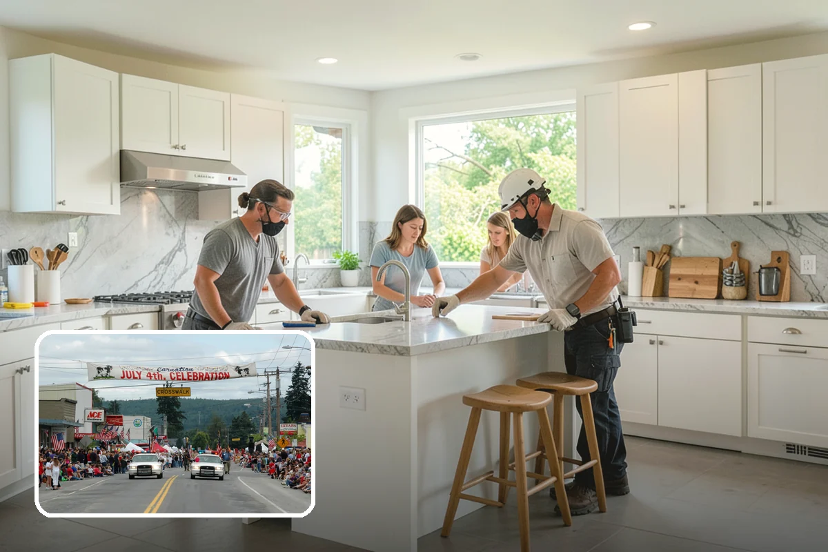 Kitchen Demolition in Carnation, King County, WA - Utilities safely shut off and capped before work