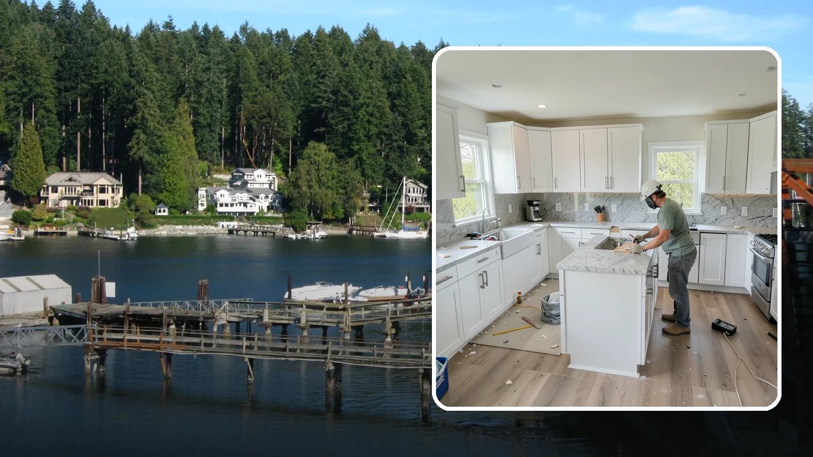 Kitchen Demolition in Gig Harbor, Pierce County, WA - Safe, thorough kitchen demolition that clears out old finishes and fixtures while protecting the rest of your home.