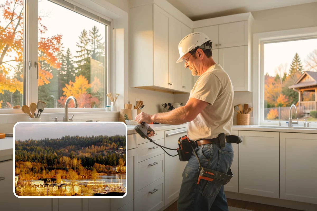 Kitchen Demolition in Kenmore, King County, WA - Utilities safely shut off and capped before work