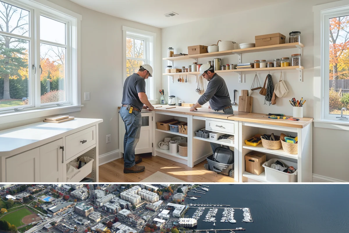 Kitchen Demolition in Kirkland, King County, WA - Scheduling demolition at the start of a dry stretch reduces moisture intrusion while walls and floors are exposed.