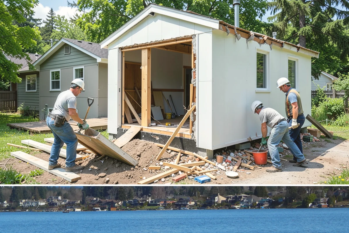 Kitchen Demolition in Lake Stevens, Snohomish County, WA - Scheduling demolition at the start of a dry stretch reduces moisture intrusion while walls and floors are exposed.