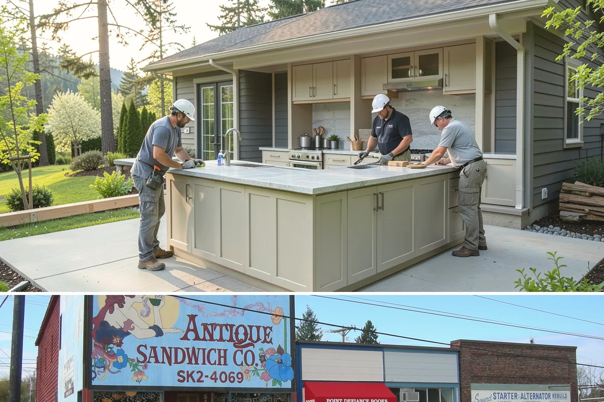 Kitchen Expansion in Ruston, Pierce County, WA - If an exterior wall is opened, we schedule that phase for dry weather, then complete interior finishes anytime.