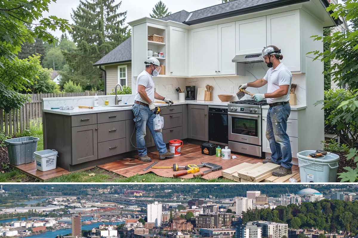 Kitchen Expansion in Tacoma, Pierce County, WA - If an exterior wall is opened, we schedule that phase for dry weather, then complete interior finishes anytime.