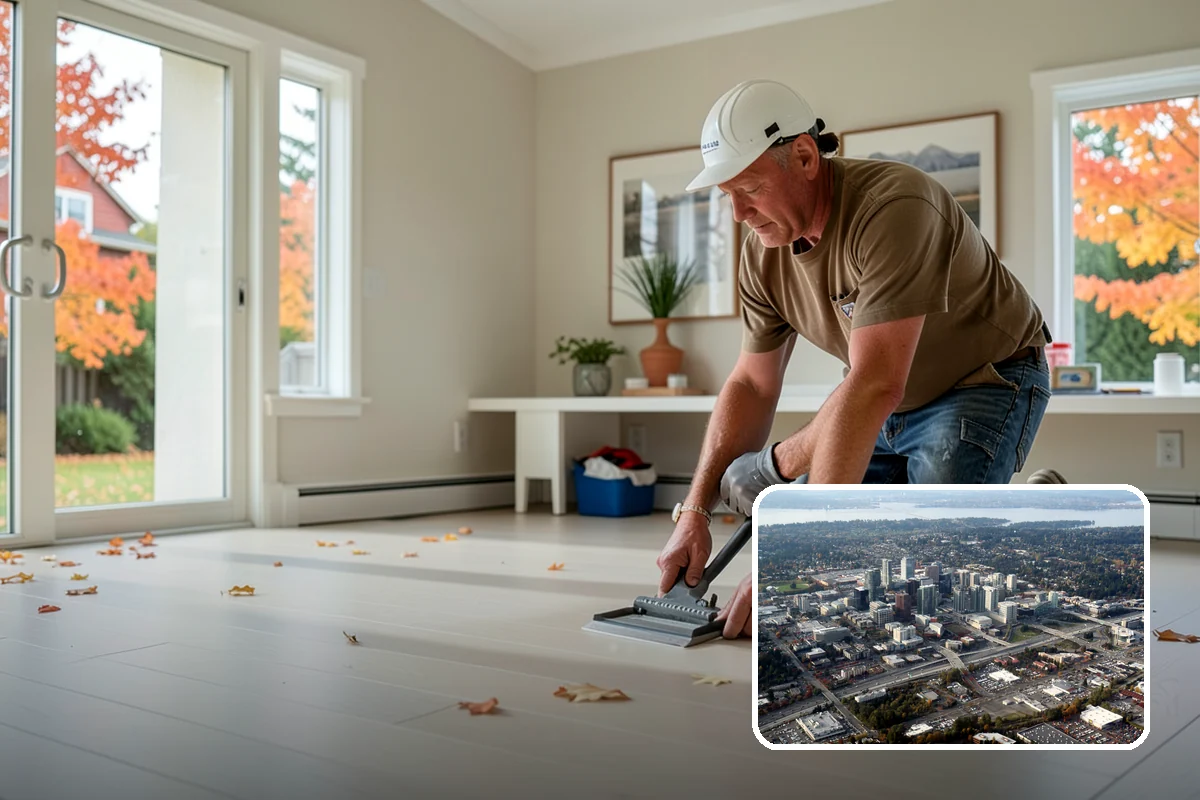Kitchen Flooring Installation in Bellevue, King County, WA - Materials chosen for spills and heavy traffic