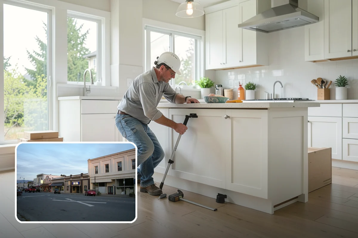 Kitchen Flooring Installation in Burlington, Skagit County, WA - Materials chosen for spills and heavy traffic