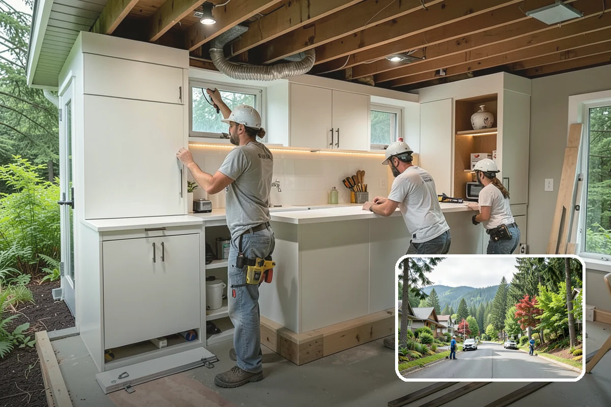 Kitchen Flooring Installation in Darrington, Snohomish County, WA - Materials chosen for spills and heavy traffic