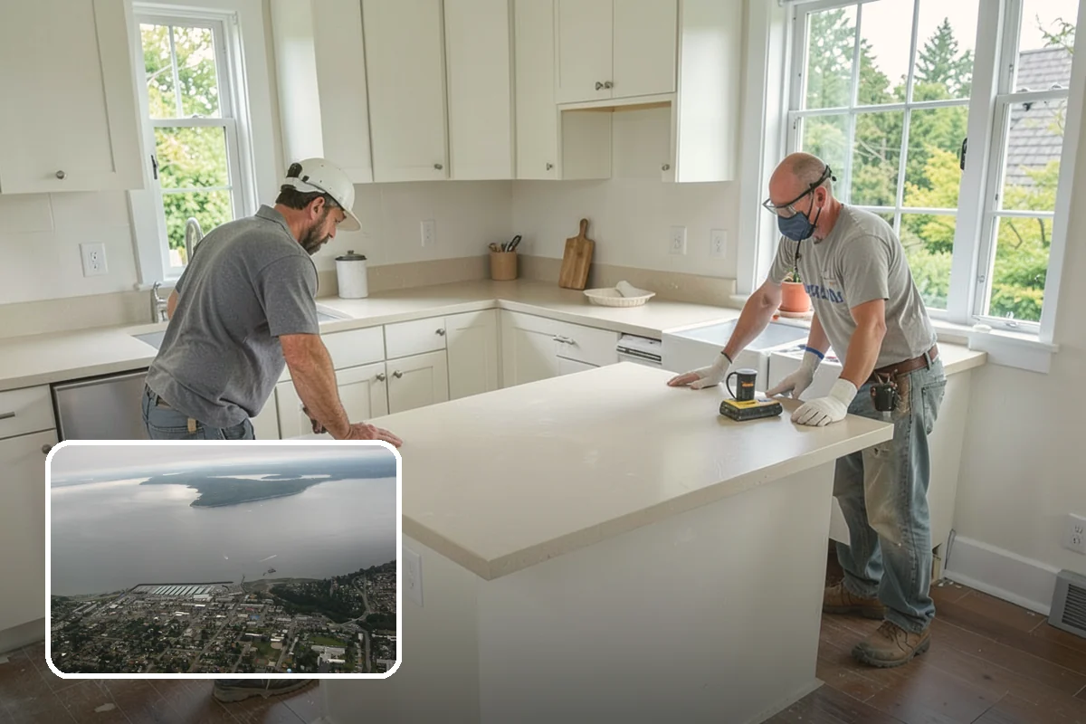 Kitchen Flooring Installation in Des Moines, King County, WA - Materials chosen for spills and heavy traffic